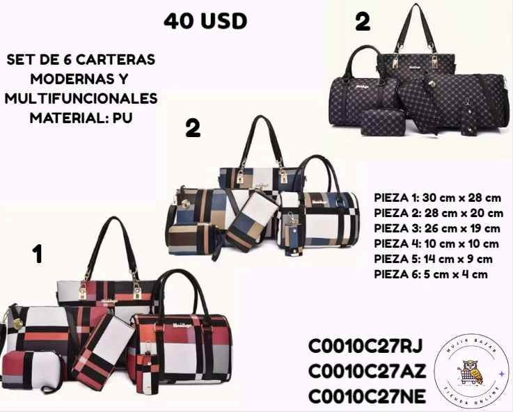 SET DE 6pcs DE CARTERAS MULTIFUNCIONALES's foto | Mujik Bazar |  BizneCubano