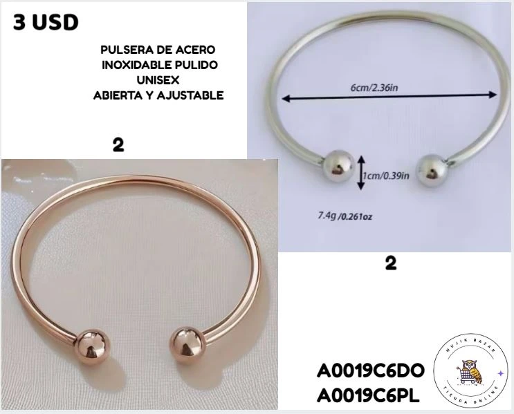 PULSERA DE ACERO INOXIDABLE PULIDO UNISEX's foto | Mujik Bazar |  BizneCubano