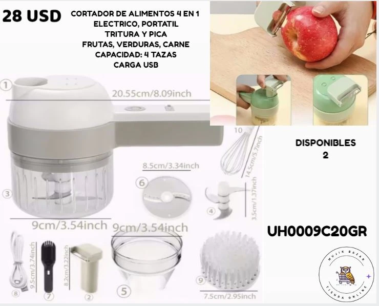 CORTADOR ELECTRICO DE ALIMENTOS 4 EN 1's foto | Mujik Bazar |  BizneCubano