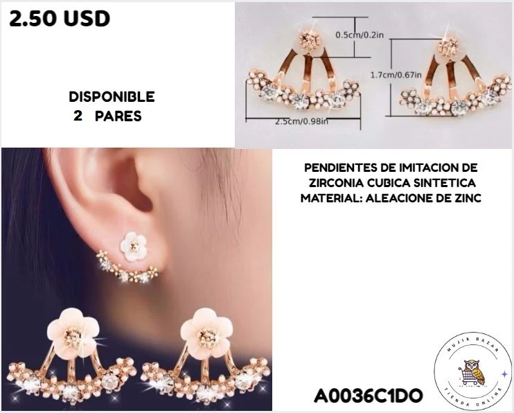 PENDIENTES DE IMITACION DE CIRCONIA's foto | Mujik Bazar |  BizneCubano