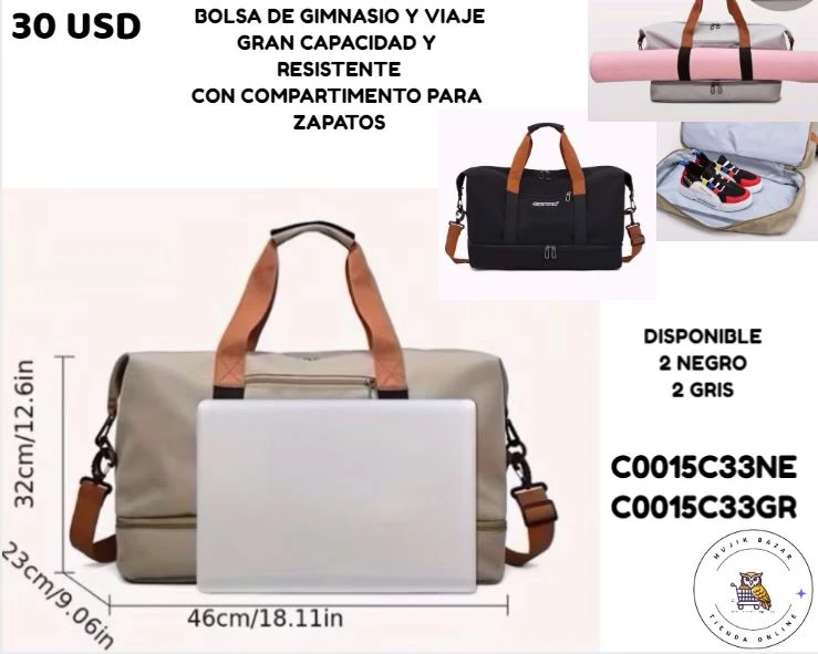 BOLSA DE GIMNASIO Y VIAJE's foto | Mujik Bazar |  BizneCubano