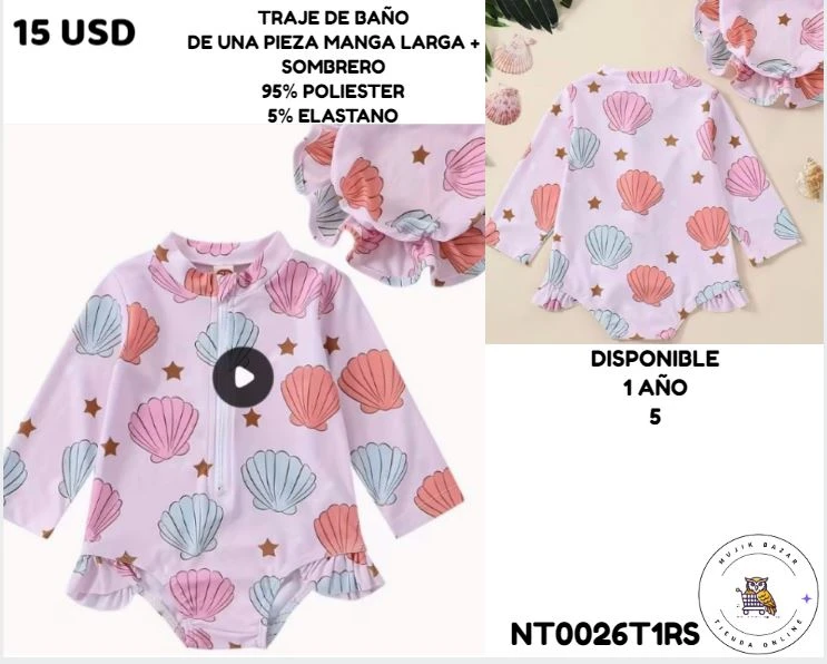 TRAJE DE BAÑO 1 PIEZA MANGAS LARGAS + GORRO's foto | Mujik Bazar |  BizneCubano