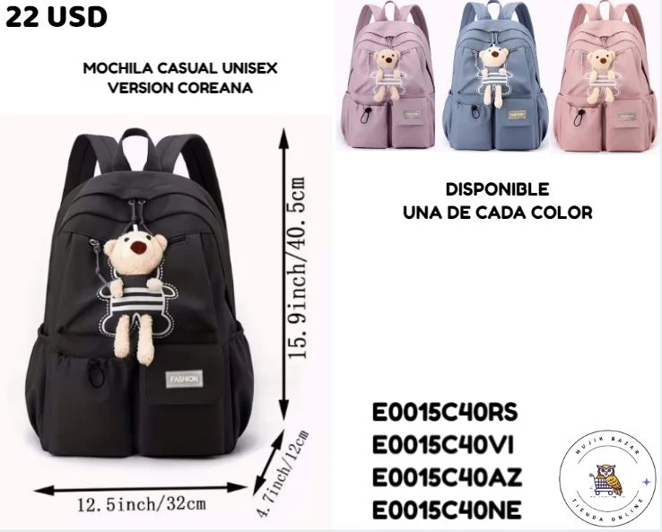 MOCHILA CON OSITO DE PELUCHE's foto | Mujik Bazar |  BizneCubano