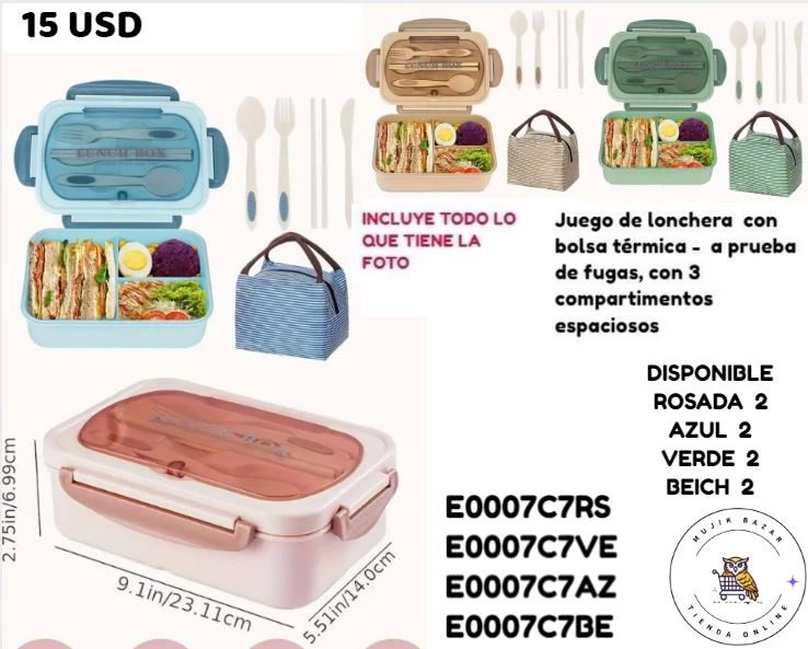 JUEGO DE LONCHERA CON BOLSA TERMICA's foto | Mujik Bazar |  BizneCubano
