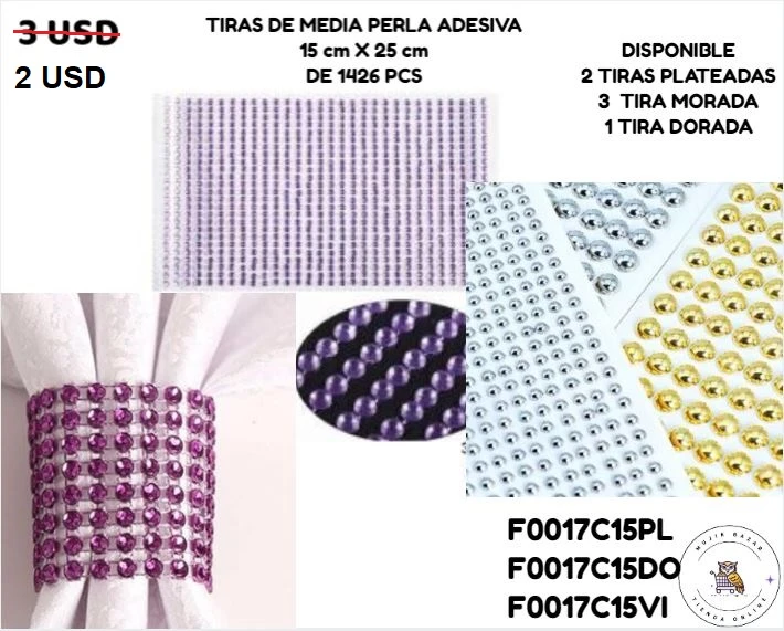 TIRAS DE MEDIA PERLA ADHESIVA's foto | Mujik Bazar |  BizneCubano