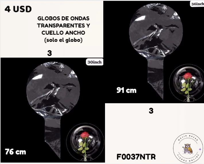 GLOBOS DE ONDAS TRANSPARENTES's foto | Mujik Bazar |  BizneCubano